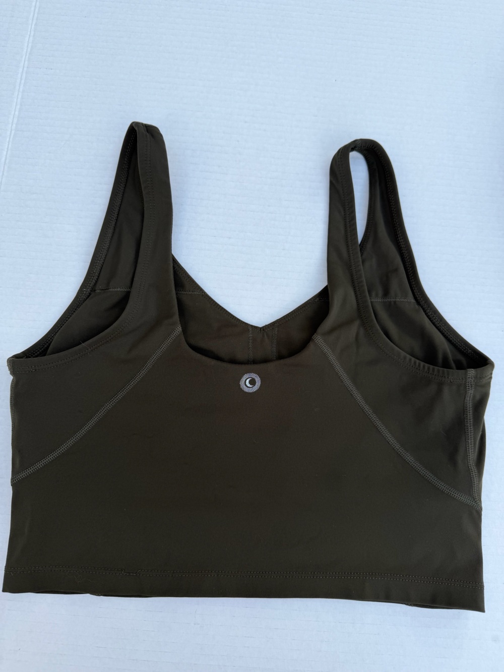 ZYIA Active Cassie Bra Tank Top Workout Crop Top Olive Brown size 8